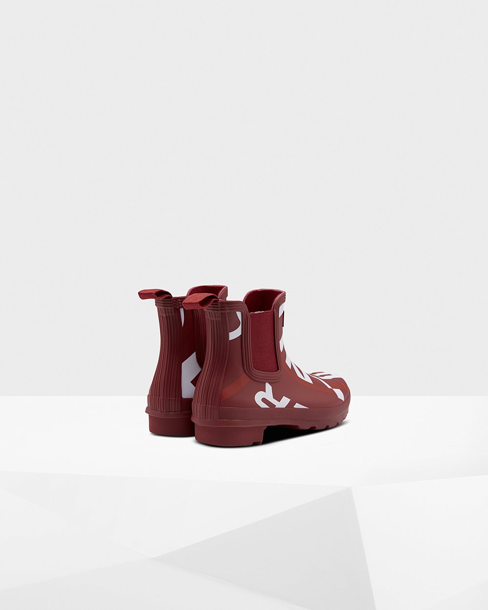 Botas Chelsea Hunter Feminina Cinzentas Vermelhas - Original Exploded Logo - 06QFNDCEA